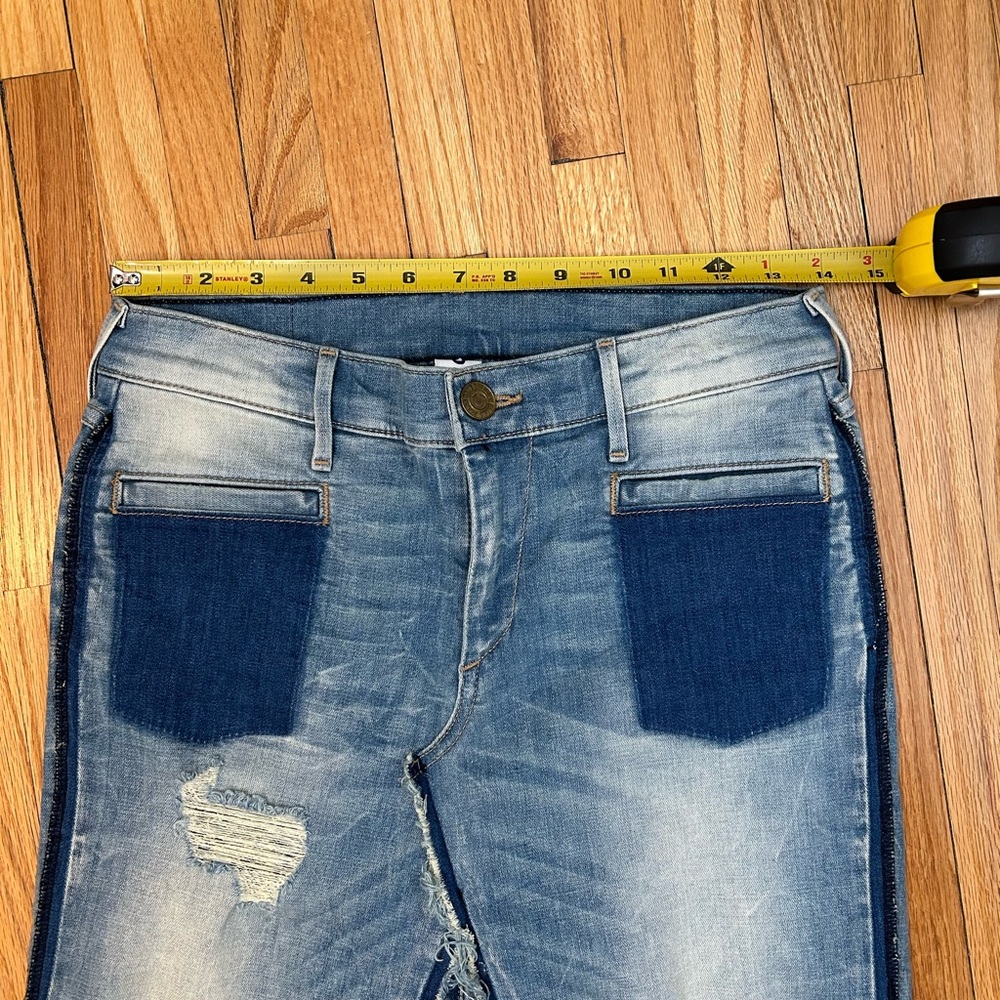 True Religion Distressed Pieced Patchwork Denim Maxi Skirt - Picture 10 of 11